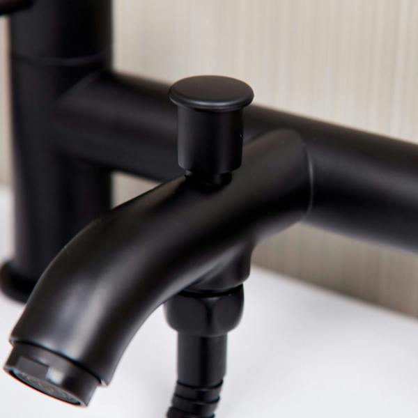 Flode Kumla | Bath Shower Mixer | Including Handset and Holder | Matt Black