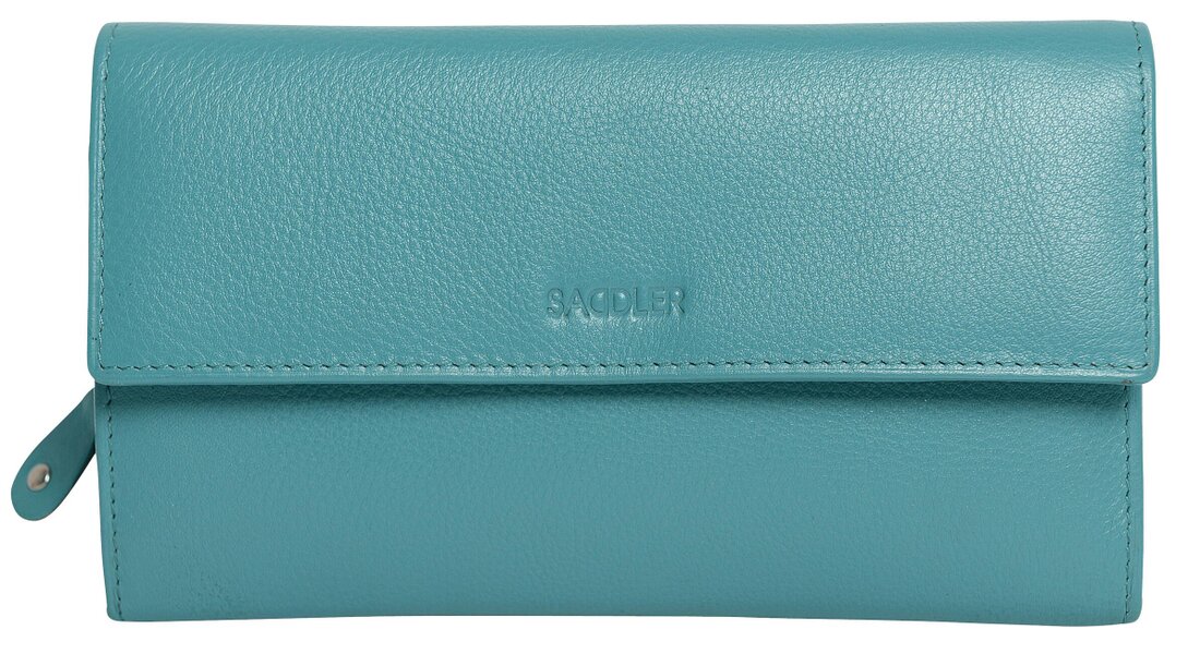 SADDLER ELLA Leather 18cm Trifold Purse - 20 Card Slots, Several Coin and Note Sections - RFID Protected