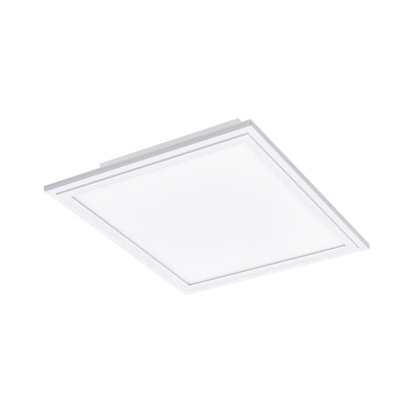 Flush Ceiling Light Colour White Shade Square White Plastic Bulb LED 14W Incl Loops