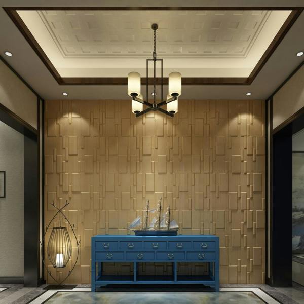 ENER-J Linear Edge 3D Grid PU Leather Wall Panels - 60x60cms, 10mm Thickness Size 600 x 600 mm (Pack of 4)