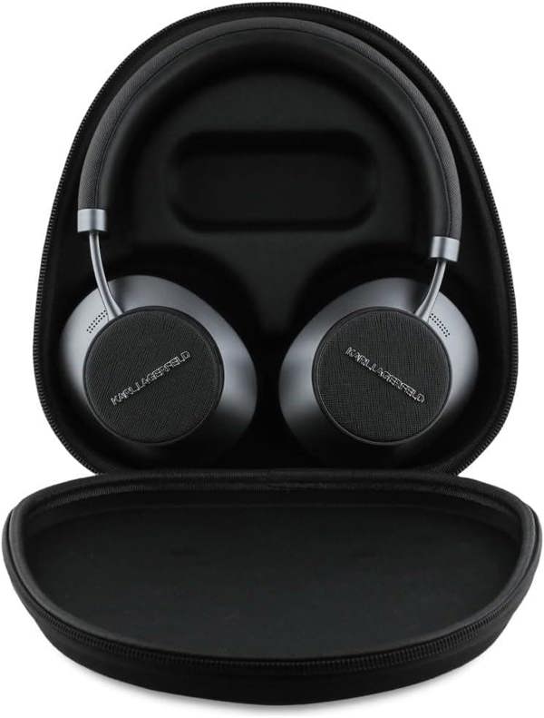 Karl Lagerfeld Saffiano Metal Logo ANC/ENC Wireless Headphones Black - KLBHP73PSACKMK