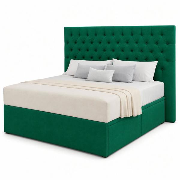 Great British Beds Chesterfield Divan Bed - Green Plush