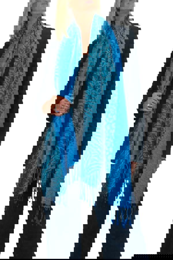 Paulo Due Block Stripe Animal Print Scarf