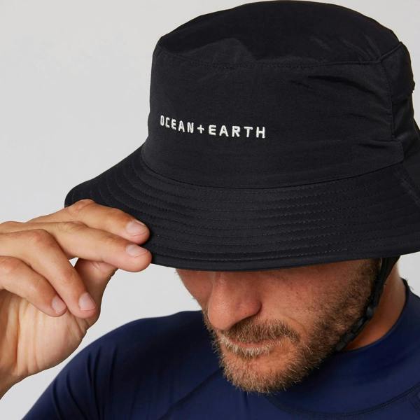 Ocean & Earth Mens Bingin Soft Peak Surf Hat Black