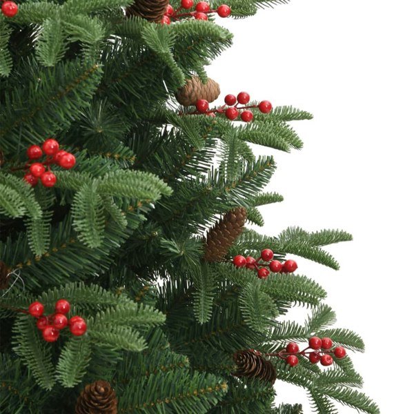 Berkfield Artificial Hinged Christmas Tree with Cones and Berries 180 cm