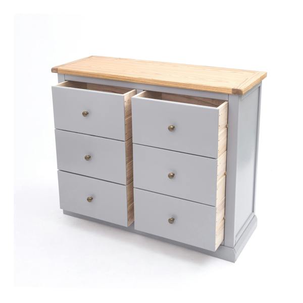 Cabinet Bits Rocca 6 Drawer Chest of Drawers Brass Knob