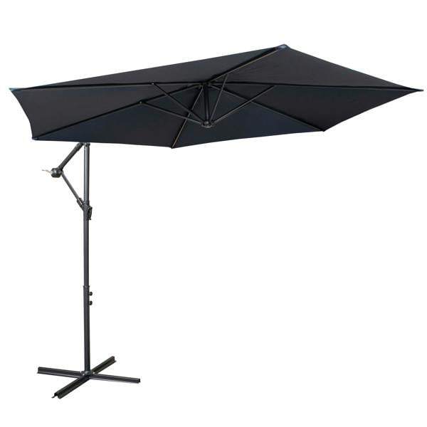 Samuel Alexander 3m Cantilever Parasol in Blue with Crank Handle - Patio Garden Banana Parasol with UV Protection Outdoor Umbrella Sun Shades - Garden