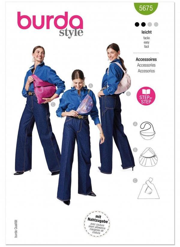 Burda Sewing Pattern 5675 Bags For Women, One Size - Easy