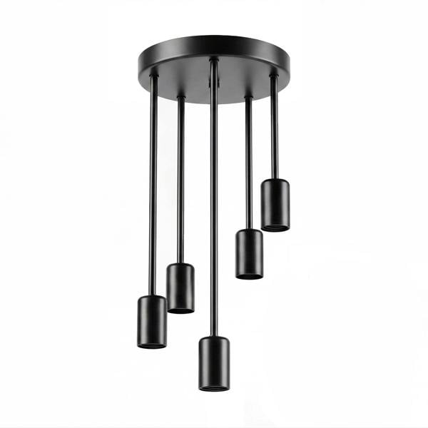Emitto Ceiling Lights 5 Lights Flush Fitting Pendant Lamp E27 Base Black