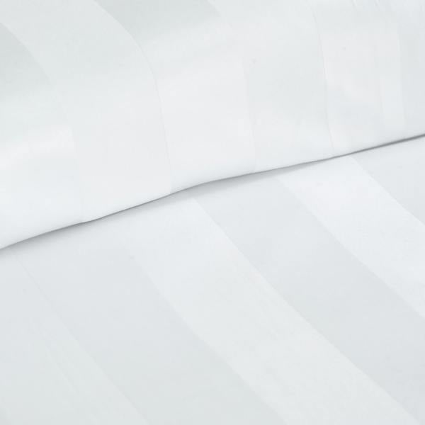 Catherine Lansfield So Soft Satin Stripe Duvet Cover Set White