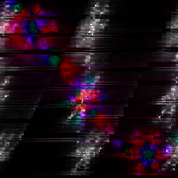 Samuel Alexander 2.6m Set of 10 Snowflake Curtain Lights 258 Rainbow LEDs MicroBrights String Lights