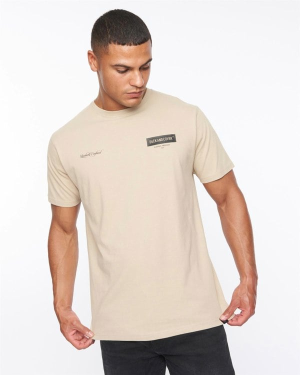 Duck and Cover Mersak T-Shirt - Greige