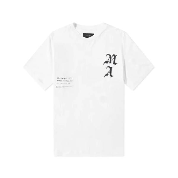 Amiri Wes Lang Checkered T-Shirt   in  White