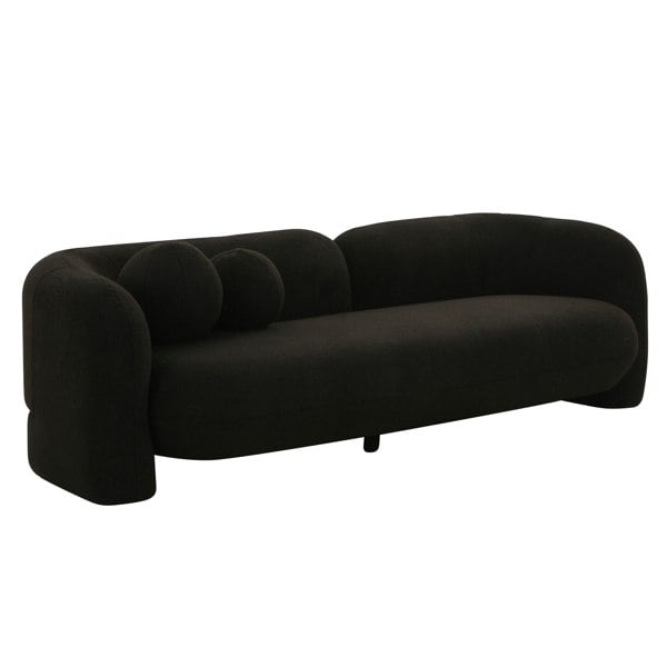 Furniture Edit Amelie Black Faux Fur Sofa