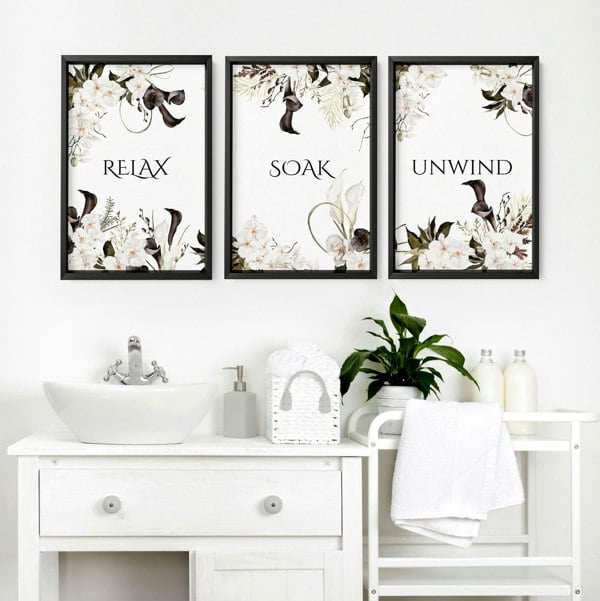 Art For A Bathroom Wall | Set of 3 wall art prints