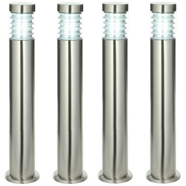 4 PACK Outdoor IP44 Bollard Light Marine Grade Steel Lamp Post Garden Driveway Loops
