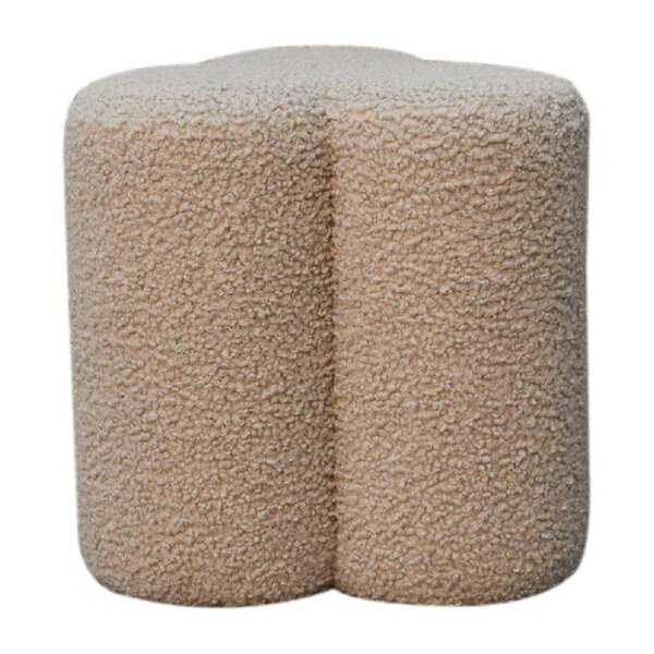 Wyld Haus Domme Mud Boucle Shaped Clover Footstool