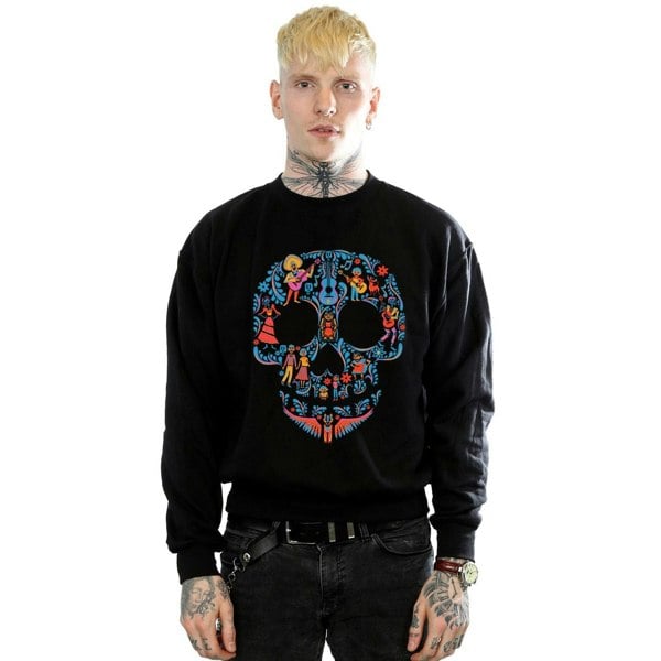 Disney Mens Coco Skull Pattern Sweatshirt - Black