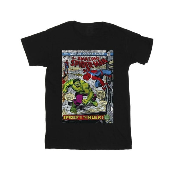 Marvel Boys Spider-Man VS Hulk Cover T-Shirt - Black