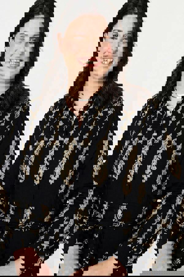 Black | Curve Embroidered Midi Shirt Dress