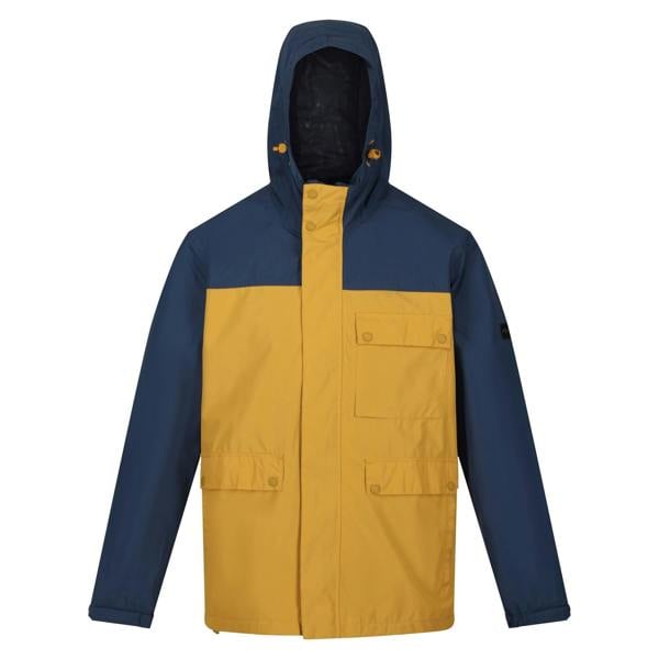 Regatta Mens Baymoor Waterproof Jacket - Dark Denim/Gold Straw - 