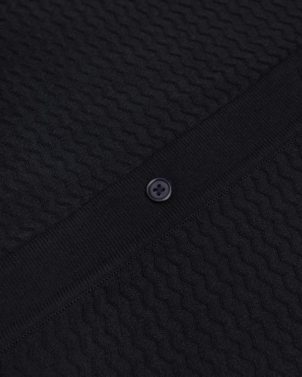 Steel & Jelly Aldgate - Chevron Textured Knitted Short Sleeve Shirt