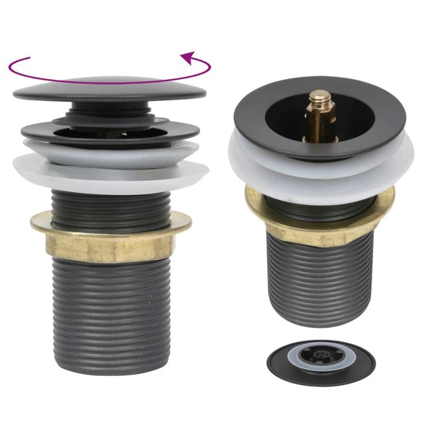 Berkfield Push Drain without Overflow Function Grey 6.4x6.4x9.1 cm