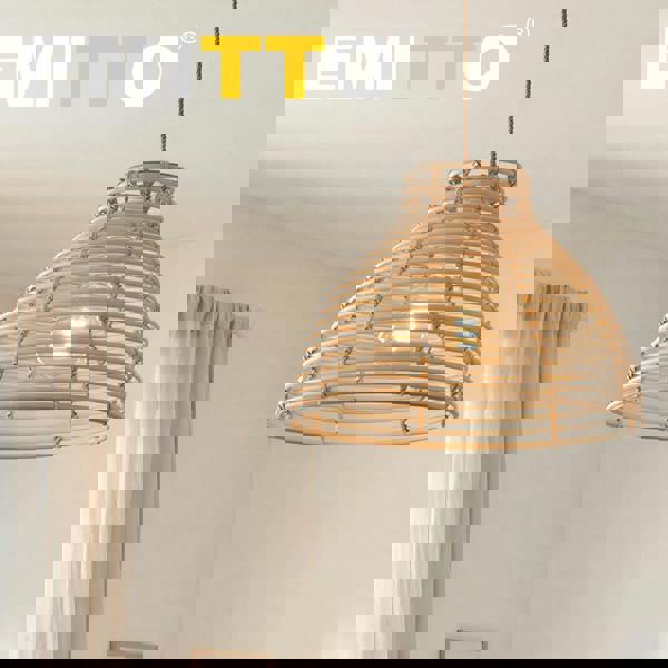 Emitto Ceiling Light Shade Wicker Basket Style Plastic Lampshade Pendant  2PCS