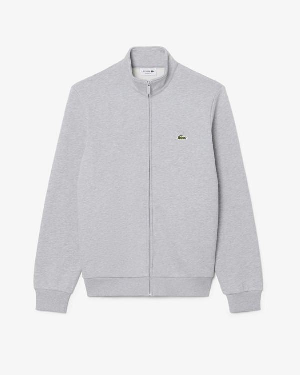 Lacoste Half Zip Mens Fleece Sweatshirt - Silver Chine CCA | CHO | Designer Mens Sweatshirts