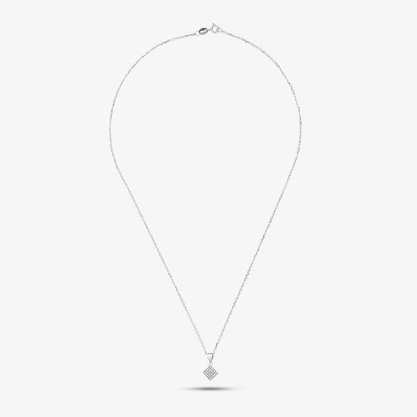 T. H. Baker Silver & Cubic Zirconia Pave Diamond-Shape Necklace & Earring Set SET16182