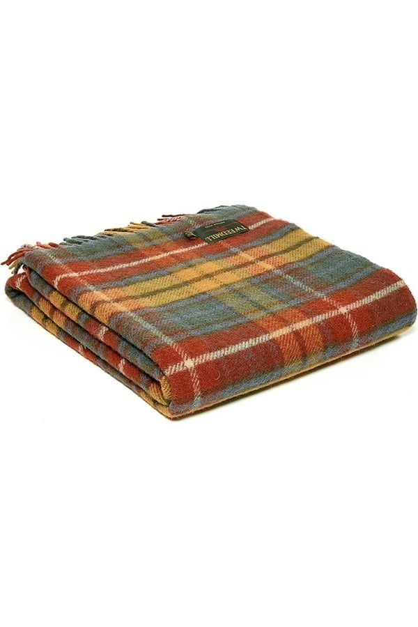 HomeSpace Direct Antique Buchanan Tartan Wool Throw Over Blanket