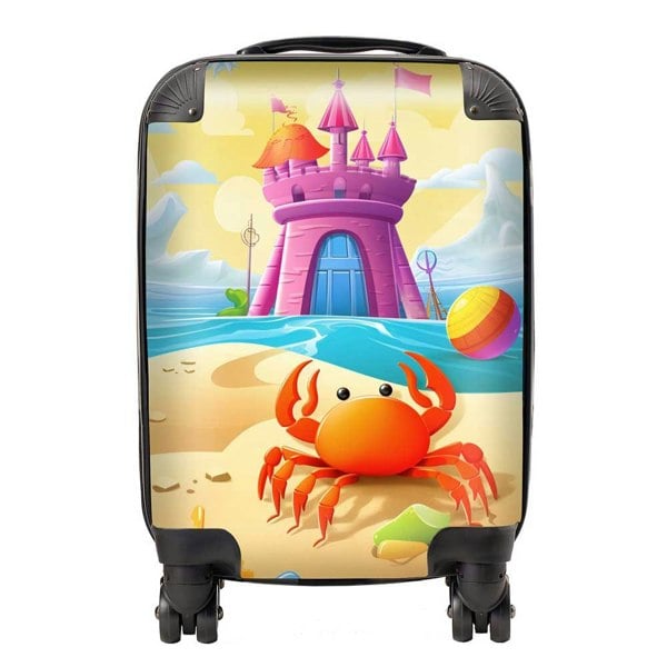 Warren Reed Orange Crab On A Beach Holiday Suitcase