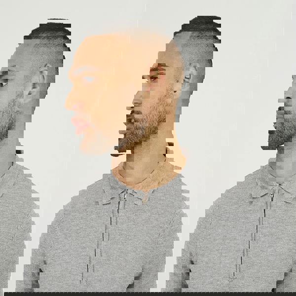 Brave Soul Grey Long Sleeve Knitted Polo - Grey Image 4