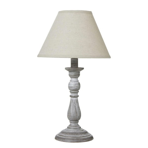 Hill Interiors Augusta Column Table Lamp (UK Plug) - Grey