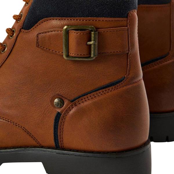 Original Penguin Mens Plain Leather Combat Boots - Brown - 