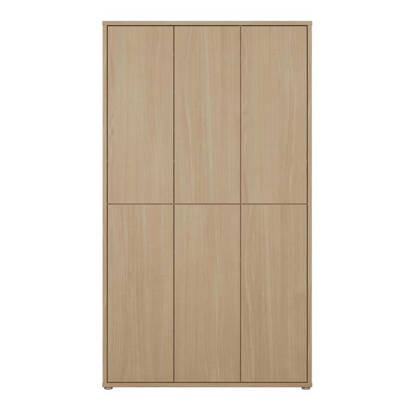 Furniture To Go Alice Springs Tall Shoe Cabinet with 6 Doors Push-to-Open in Elegancia Oak