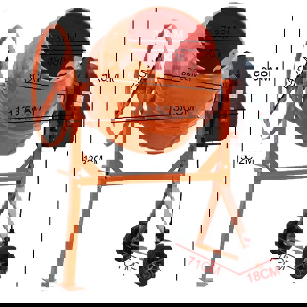 Electric Portable Cement Concrete Mixer with Wheels Living and Home