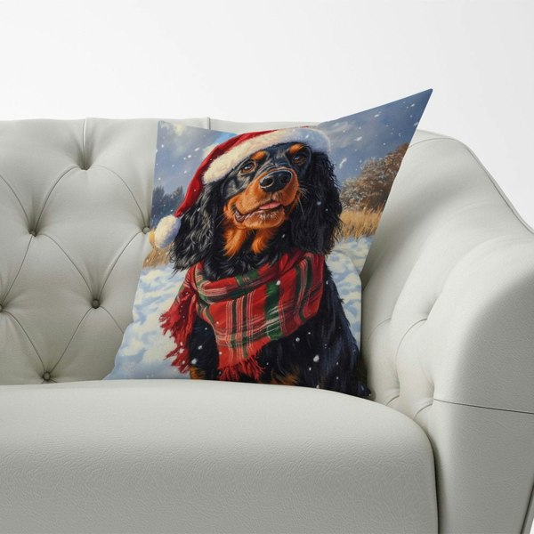 Warren Reed Snowy Christmas Gordon Setter Cushion