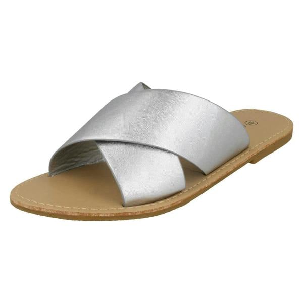 Savannah Ladies Savannah Flat X Strap Mules