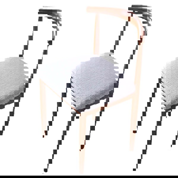 Anyhouz Chair Cover Grey Fur Stretch Seat Cover for Home Dinning Kitchen Washable Removable