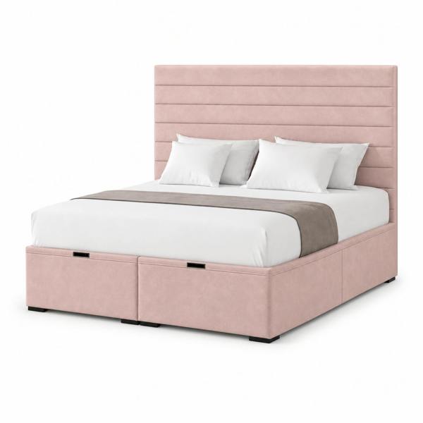Great British Beds Karina Divan Ottoman Bed - Pink Plush
