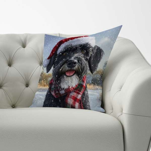 Warren Reed Snowy Christmas Giant Schnauzer Cushion