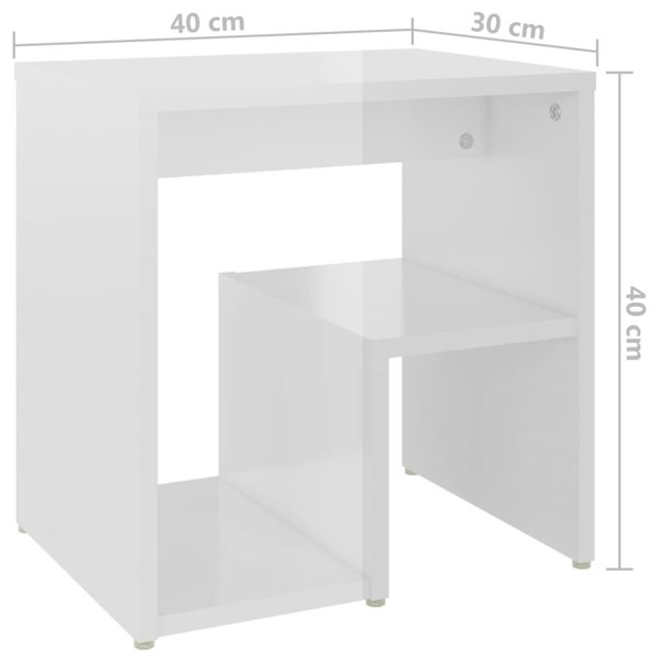 Berkfield Bed Cabinets 2 pcs High Gloss White 40x30x40 cm Engineered Wood