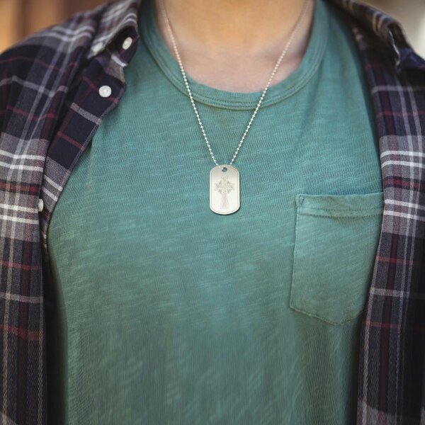 Christopher James of London Sterling Silver Celtic Cross Dog Tag
