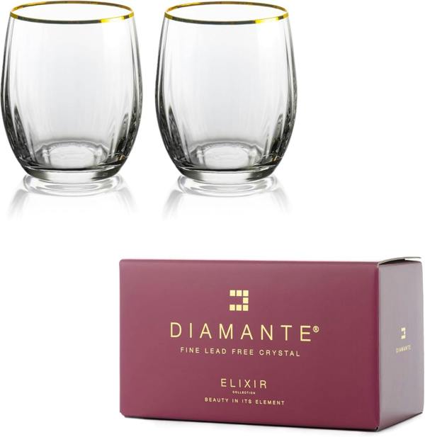 Mirage Gold Crystal Whisky Tumblers - Set of 2