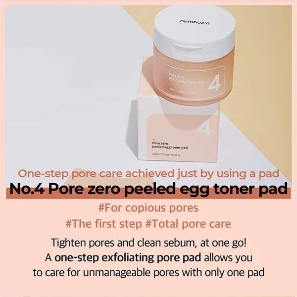 NUMBUZIN No. 4 Pore  Zero Peeled Egg Toner Pad (70 Pads) 190ml