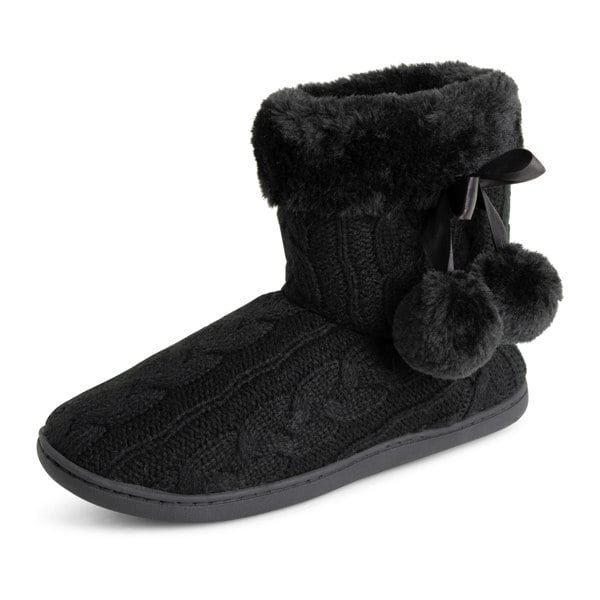 VIVA Polar Women's Memory Foam Pom Pom Winter Faux Fur Cosy Slippers