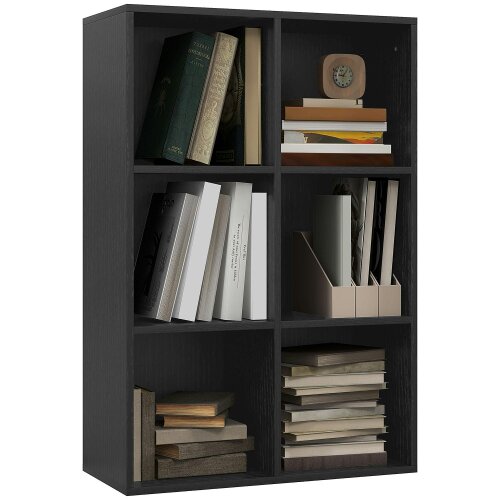 Wyld Haus Sasu Wood Black Effect 6 Cube Storage Bookcase