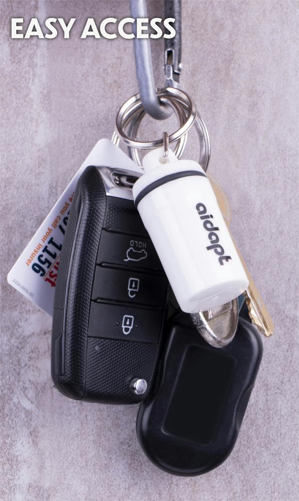 Aidapt Pill Box Keyring White