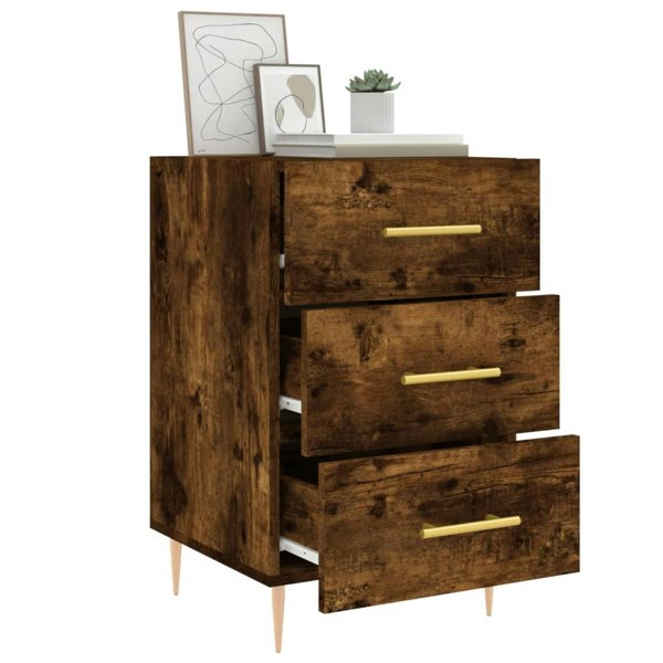Berkfield Bedside Cabinet Smoked Oak 40x40x66 cm Engineered Wood